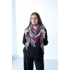 Велика бузкова кашемірова хустка косинка в клітину CASHMERE